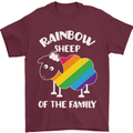 LGBT Rainbow Sheep Funny Gay Pride Day Mens T-Shirt Cotton Gildan Maroon