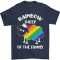 LGBT Rainbow Sheep Funny Gay Pride Day Mens T-Shirt Cotton Gildan Navy Blue