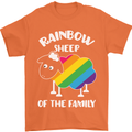 LGBT Rainbow Sheep Funny Gay Pride Day Mens T-Shirt Cotton Gildan Orange
