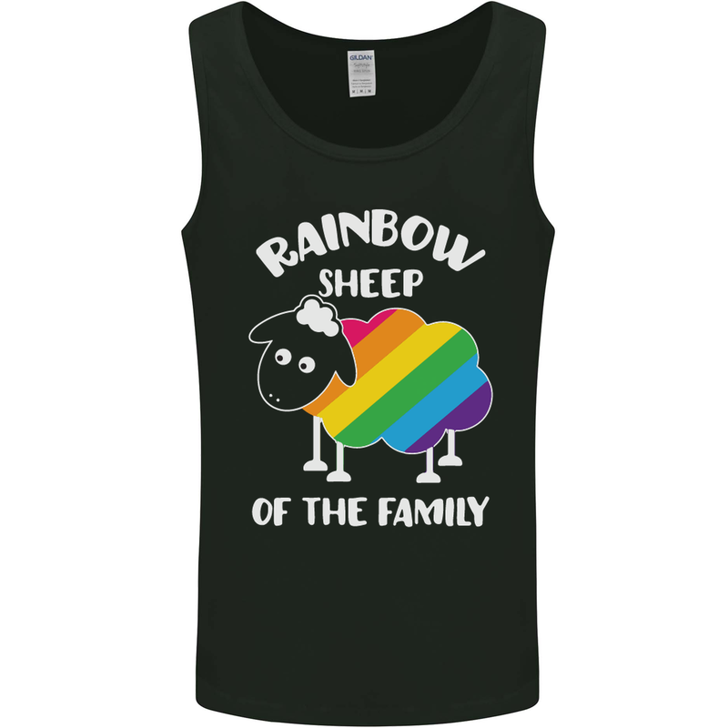 LGBT Rainbow Sheep Funny Gay Pride Day Mens Vest Tank Top Black