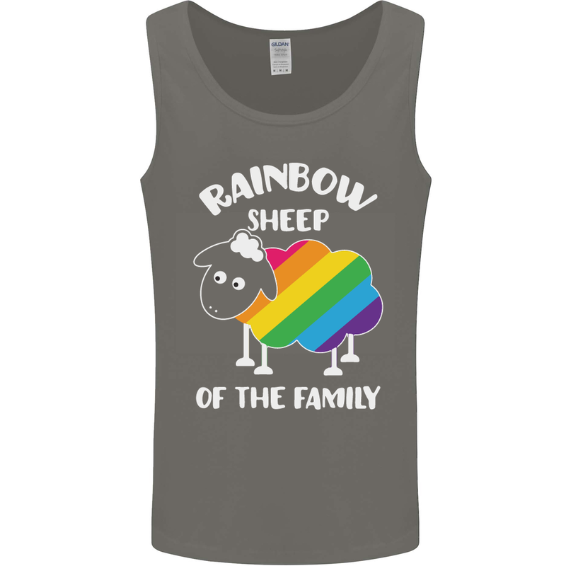 LGBT Rainbow Sheep Funny Gay Pride Day Mens Vest Tank Top Charcoal
