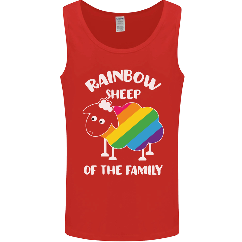 LGBT Rainbow Sheep Funny Gay Pride Day Mens Vest Tank Top Red