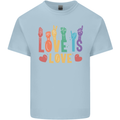 LGBT Sign Language Love Is Gay Pride Day Kids T-Shirt Childrens Light Blue