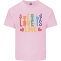 LGBT Sign Language Love Is Gay Pride Day Kids T-Shirt Childrens Light Pink