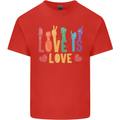 LGBT Sign Language Love Is Gay Pride Day Kids T-Shirt Childrens Red
