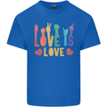 LGBT Sign Language Love Is Gay Pride Day Kids T-Shirt Childrens Royal Blue