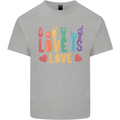LGBT Sign Language Love Is Gay Pride Day Kids T-Shirt Childrens Sports Grey