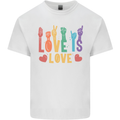 LGBT Sign Language Love Is Gay Pride Day Kids T-Shirt Childrens White