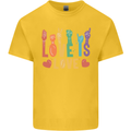 LGBT Sign Language Love Is Gay Pride Day Kids T-Shirt Childrens Yellow