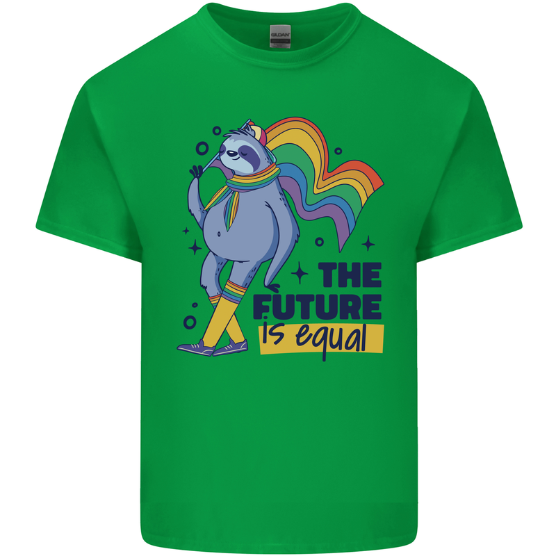 LGBT Sloth The Future Is Equal Gay Pride Mens Cotton T-Shirt Tee Top Irish Green