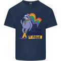 LGBT Sloth The Future Is Equal Gay Pride Mens Cotton T-Shirt Tee Top Navy Blue