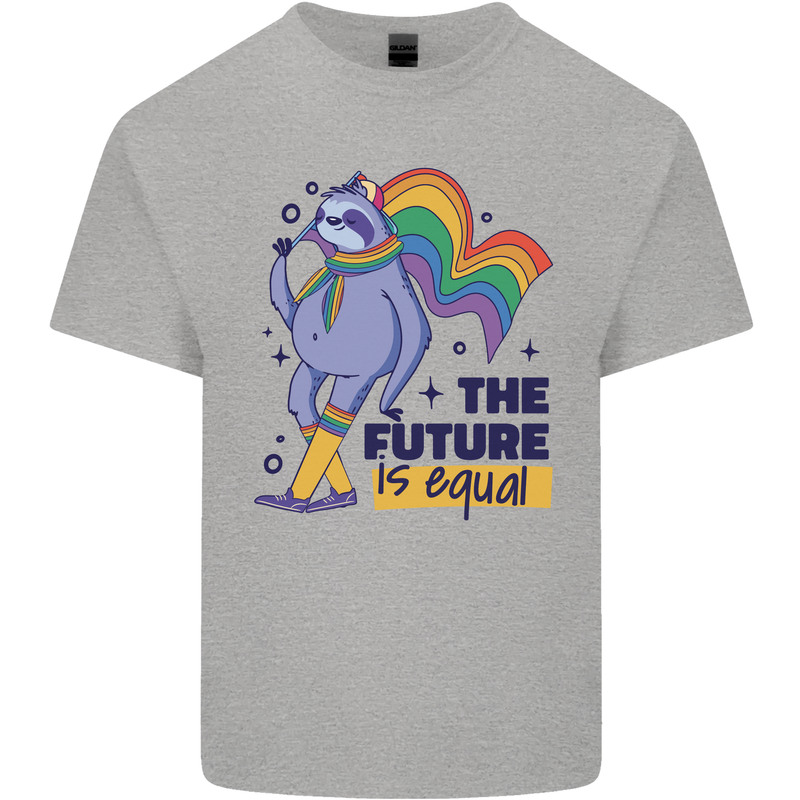 LGBT Sloth The Future Is Equal Gay Pride Mens Cotton T-Shirt Tee Top Sports Grey