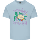 LGBT Turtle Loved By God Gay Pride Mens Cotton T-Shirt Tee Top Light Blue
