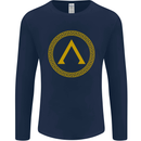 Lambda Gym Spartan Bodybuilding Fitness Mens Long Sleeve T-Shirt Navy Blue