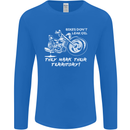 Leak Oil Motorcycle Motorbike Biker Mens Long Sleeve T-Shirt Royal Blue