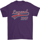 Legend Since 16th Birthday 2007 Mens T-Shirt 100% Cotton Purple