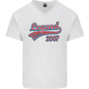 Legend Since 16th Birthday 2007 Mens V-Neck Cotton T-Shirt White