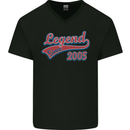 Legend Since 18th Birthday 2005 Mens V-Neck Cotton T-Shirt Black