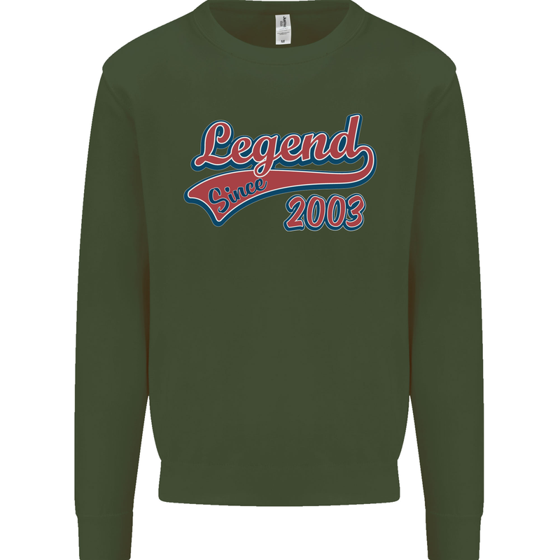 Legend Since 20th Birthday 2003 Mens Sweatshirt Jumper Forest Green