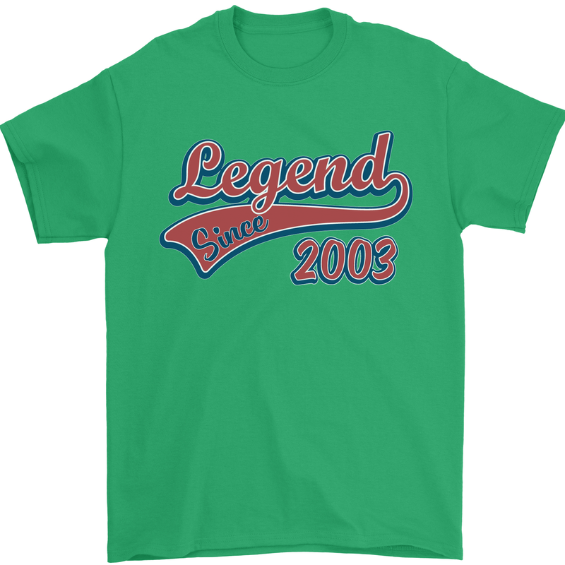 Legend Since 20th Birthday 2003 Mens T-Shirt 100% Cotton Irish Green