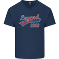Legend Since 20th Birthday 2003 Mens V-Neck Cotton T-Shirt Navy Blue