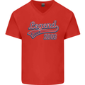 Legend Since 20th Birthday 2003 Mens V-Neck Cotton T-Shirt Red