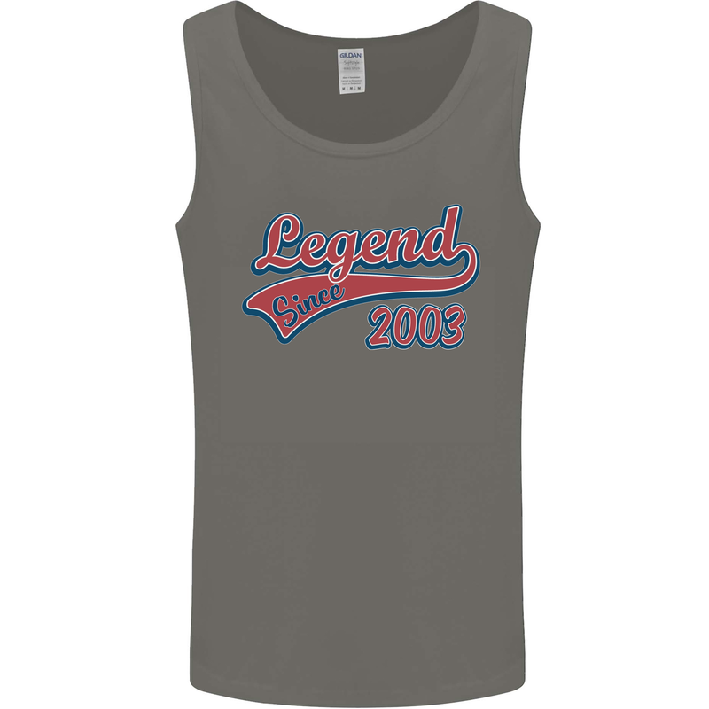 Legend Since 20th Birthday 2003 Mens Vest Tank Top Charcoal