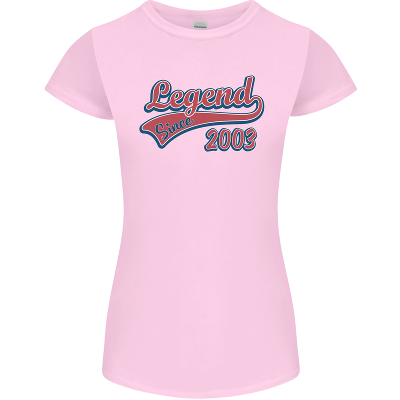 Legend Since 20th Birthday 2003 Womens Petite Cut T-Shirt Light Pink
