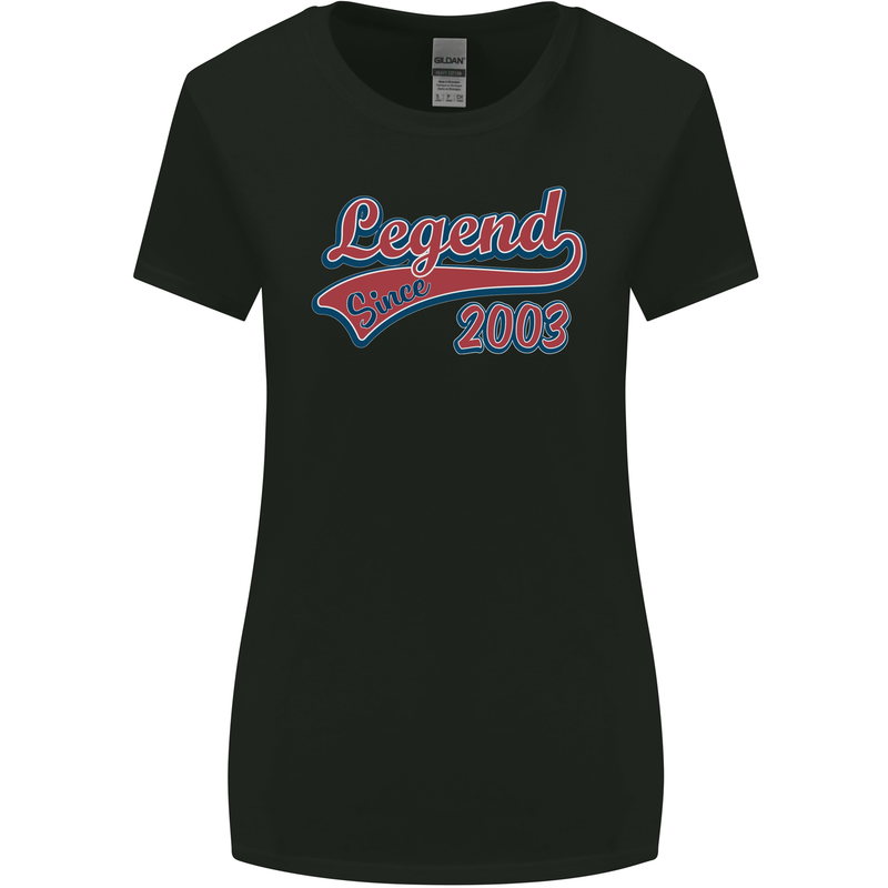 Legend Since 20th Birthday 2003 Womens Wider Cut T-Shirt Black