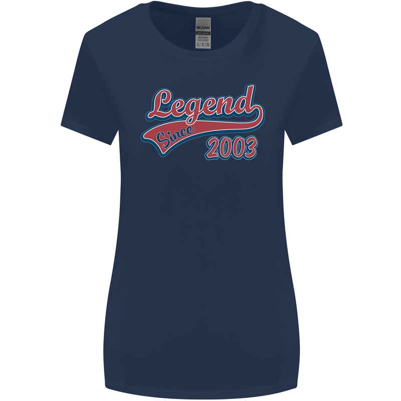 Legend Since 20th Birthday 2003 Womens Wider Cut T-Shirt Navy Blue