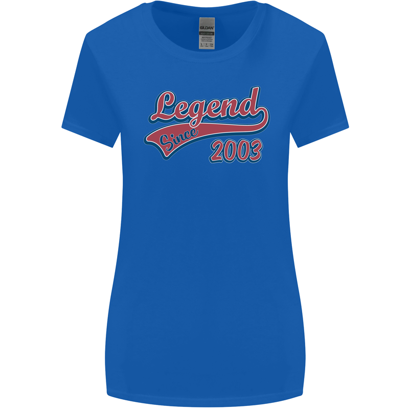 Legend Since 20th Birthday 2003 Womens Wider Cut T-Shirt Royal Blue