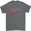 Legend Since 21st Birthday 2002 Mens T-Shirt 100% Cotton Charcoal