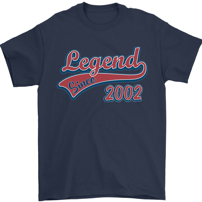 Legend Since 21st Birthday 2002 Mens T-Shirt 100% Cotton Navy Blue