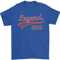Legend Since 21st Birthday 2002 Mens T-Shirt 100% Cotton Royal Blue