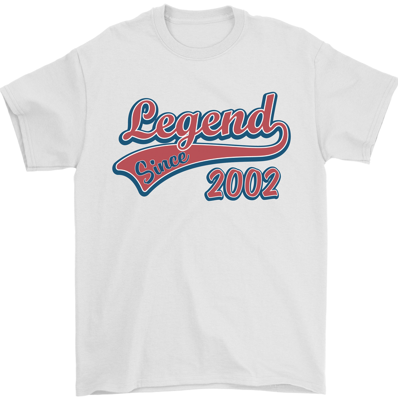 Legend Since 21st Birthday 2002 Mens T-Shirt 100% Cotton White