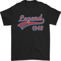 Legend Since 75th Birthday 1948 Mens T-Shirt 100% Cotton Black
