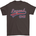 Legend Since 75th Birthday 1948 Mens T-Shirt 100% Cotton Dark Chocolate