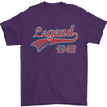Legend Since 75th Birthday 1948 Mens T-Shirt 100% Cotton Purple
