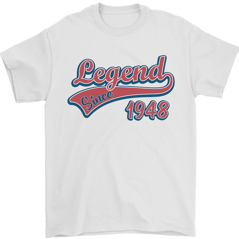 Legend Since 75th Birthday 1948 Mens T-Shirt 100% Cotton White