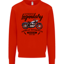 Legendary Motorcycles Biker Cafe Racer Mens Sweatshirt Jumper Bright Red