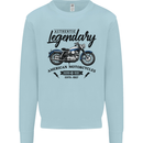 Legendary Motorcycles Biker Cafe Racer Mens Sweatshirt Jumper Light Blue