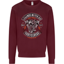 Legends Never Die Biker Motorbike Mens Sweatshirt Jumper Maroon