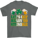 Let's Get Ready Stumble St. Patrick's Day Mens T-Shirt Cotton Gildan Charcoal