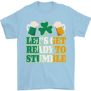 Let's Get Ready Stumble St. Patrick's Day Mens T-Shirt Cotton Gildan Light Blue