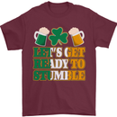 Let's Get Ready Stumble St. Patrick's Day Mens T-Shirt Cotton Gildan Maroon