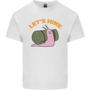Let's Hike Funny Slug Trekking Walking Mens Cotton T-Shirt Tee Top White