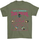 Let's Summon the Devil Ouija Board Demons Mens T-Shirt Cotton Gildan Military Green