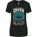Lets Make a Coven Halloween Satanic Horror Womens Wider Cut T-Shirt Black