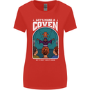Lets Make a Coven Halloween Satanic Horror Womens Wider Cut T-Shirt Red