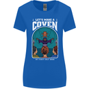 Lets Make a Coven Halloween Satanic Horror Womens Wider Cut T-Shirt Royal Blue
